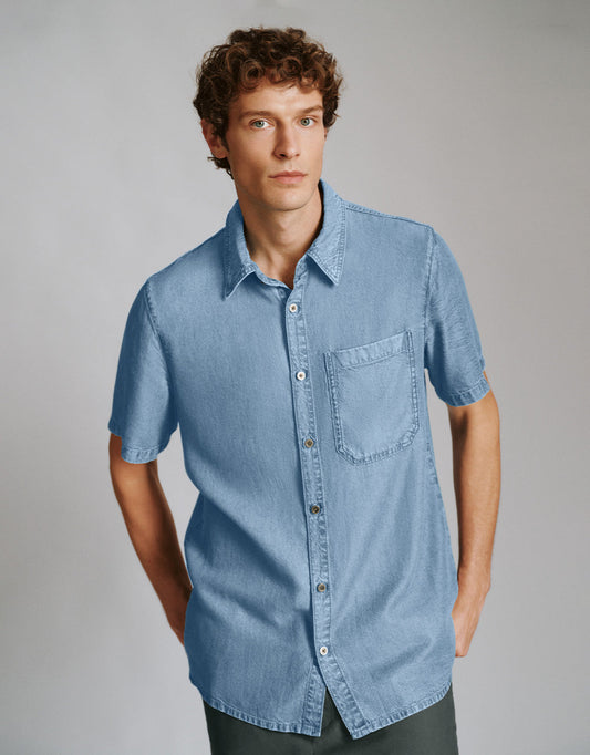 Button Up Loose Denim Shirt