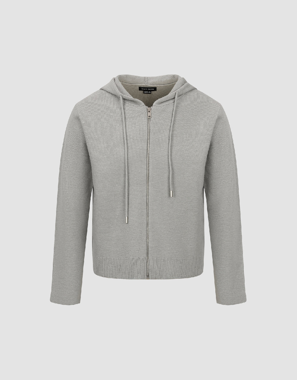 Zipper Front Hooded Knitted Cardigan