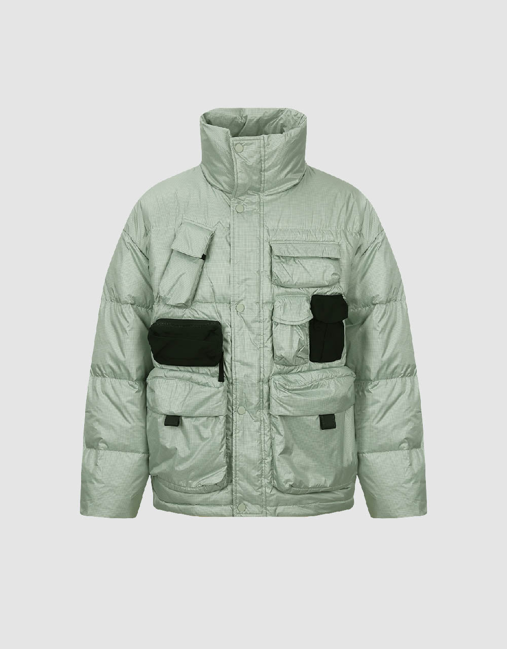 Multi-Pocket Stand Collar Puffer Jacket