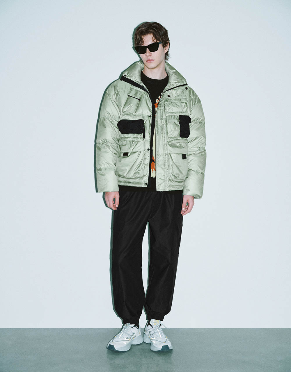 Multi-Pocket Stand Collar Puffer Jacket