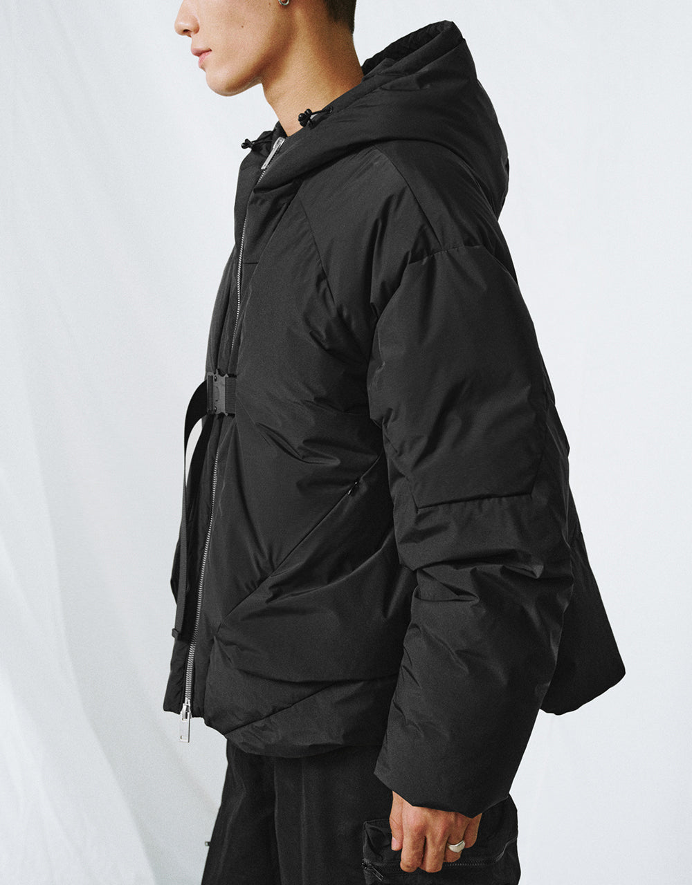 Zipper Front Hooded Down Jacket