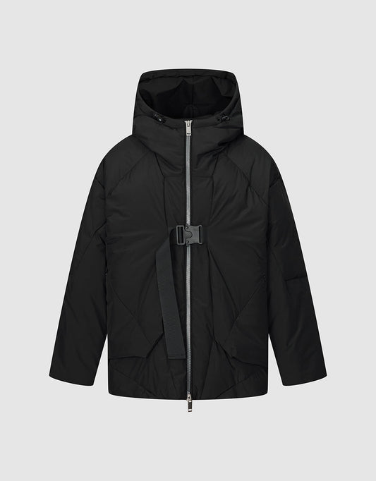 Zipper Front Hooded Down Jacket