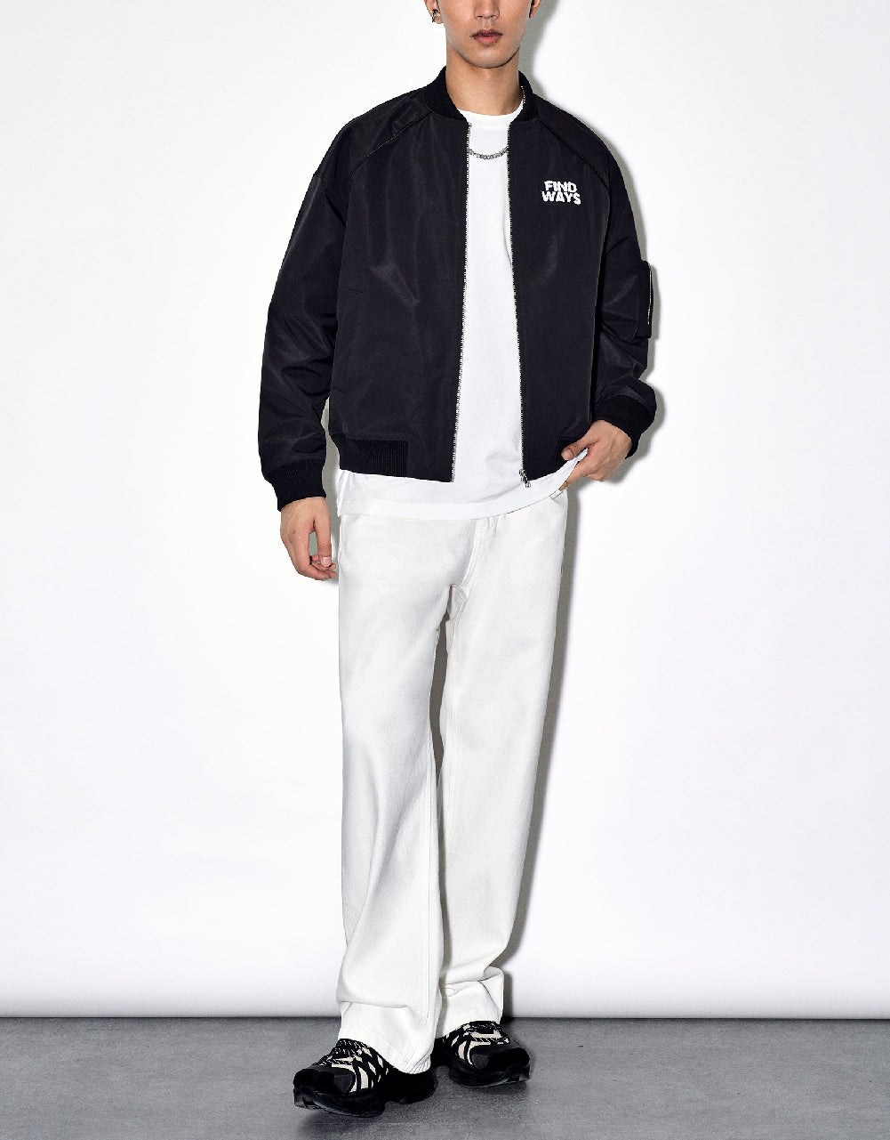 Zipper Front Straight Jacket