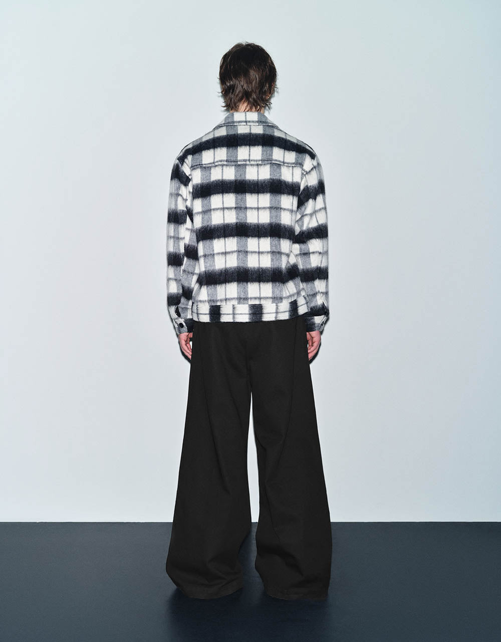 Plaid Woolen Straight Jacket