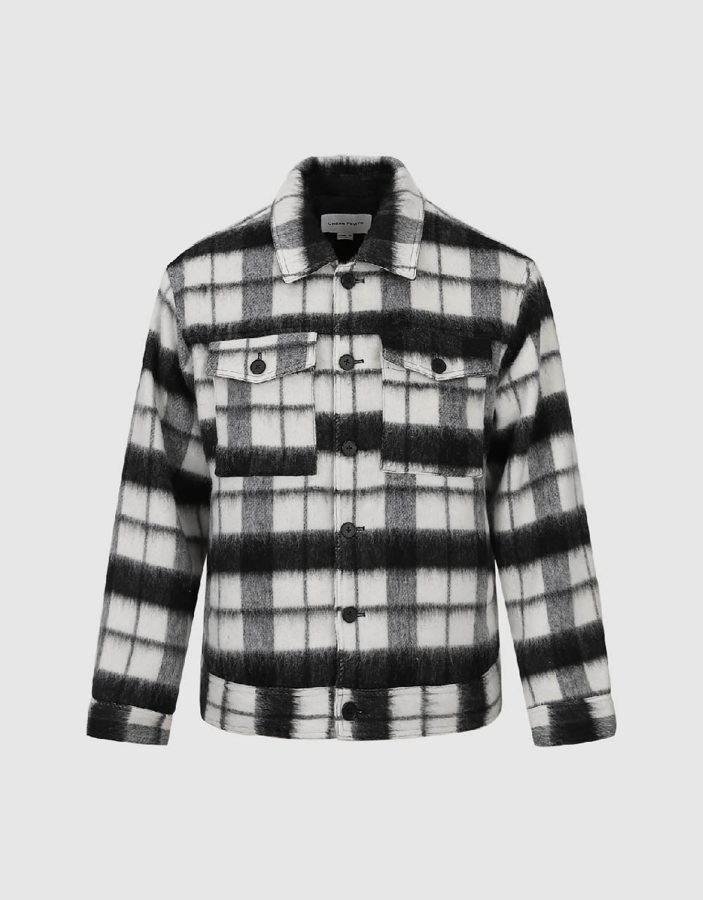 Plaid Woolen Straight Jacket