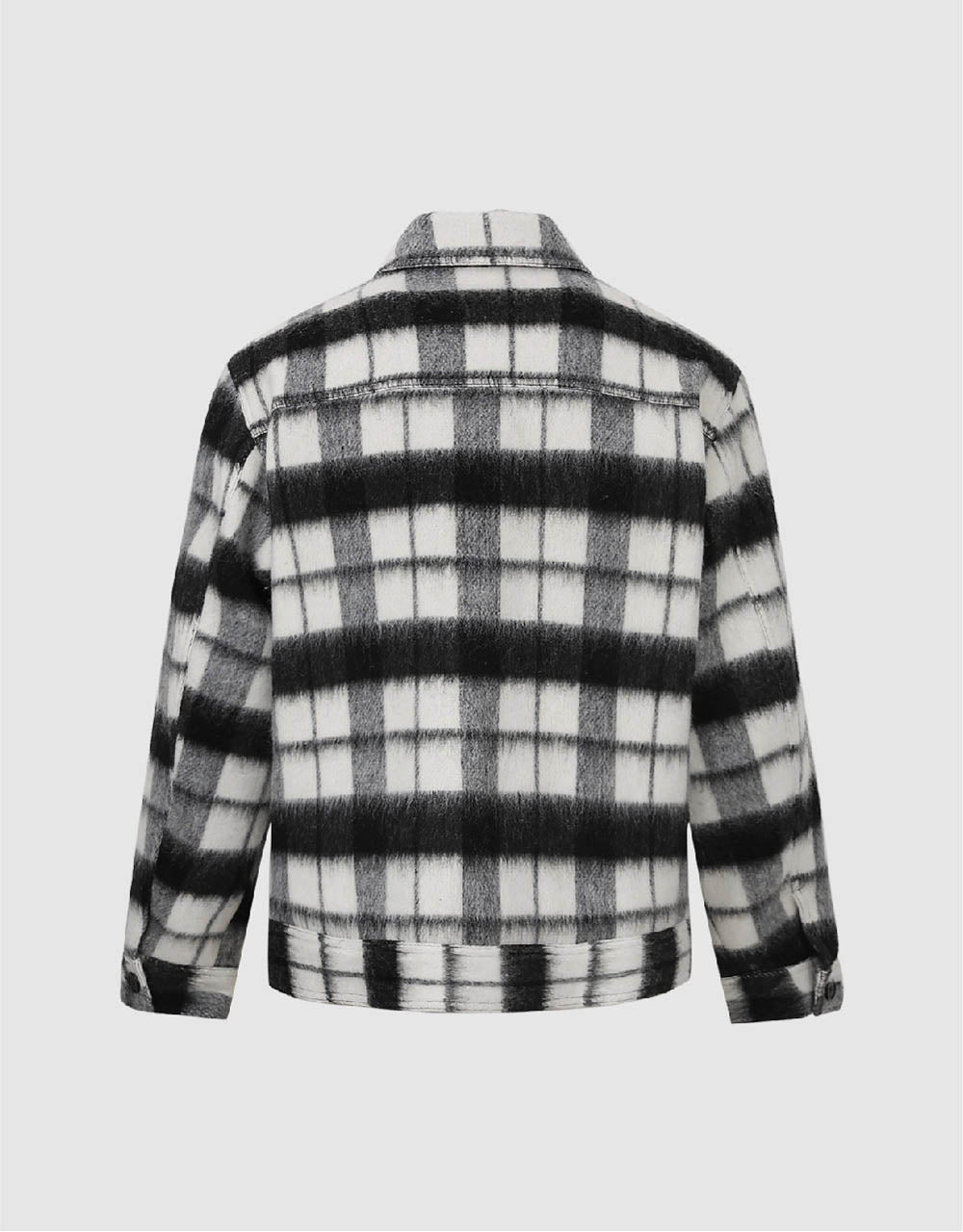 Plaid Woolen Straight Jacket