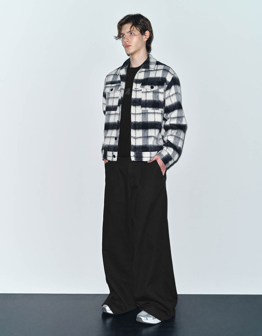 Plaid Woolen Straight Jacket