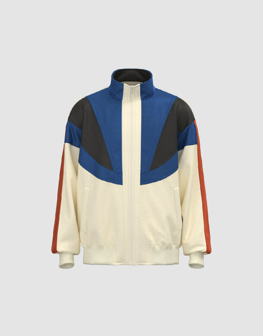 Colorblocks Zipper Front Straight Jacket