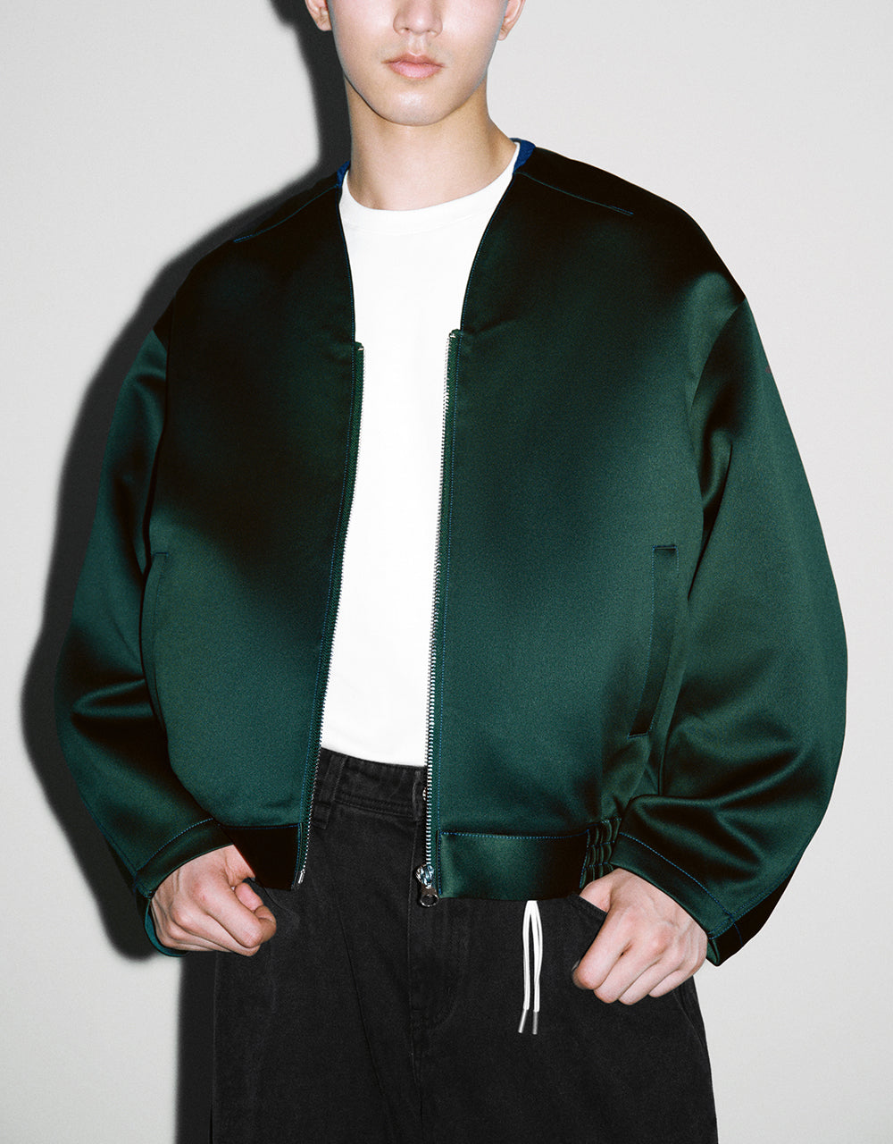 Zipper Front Oversized Jacket