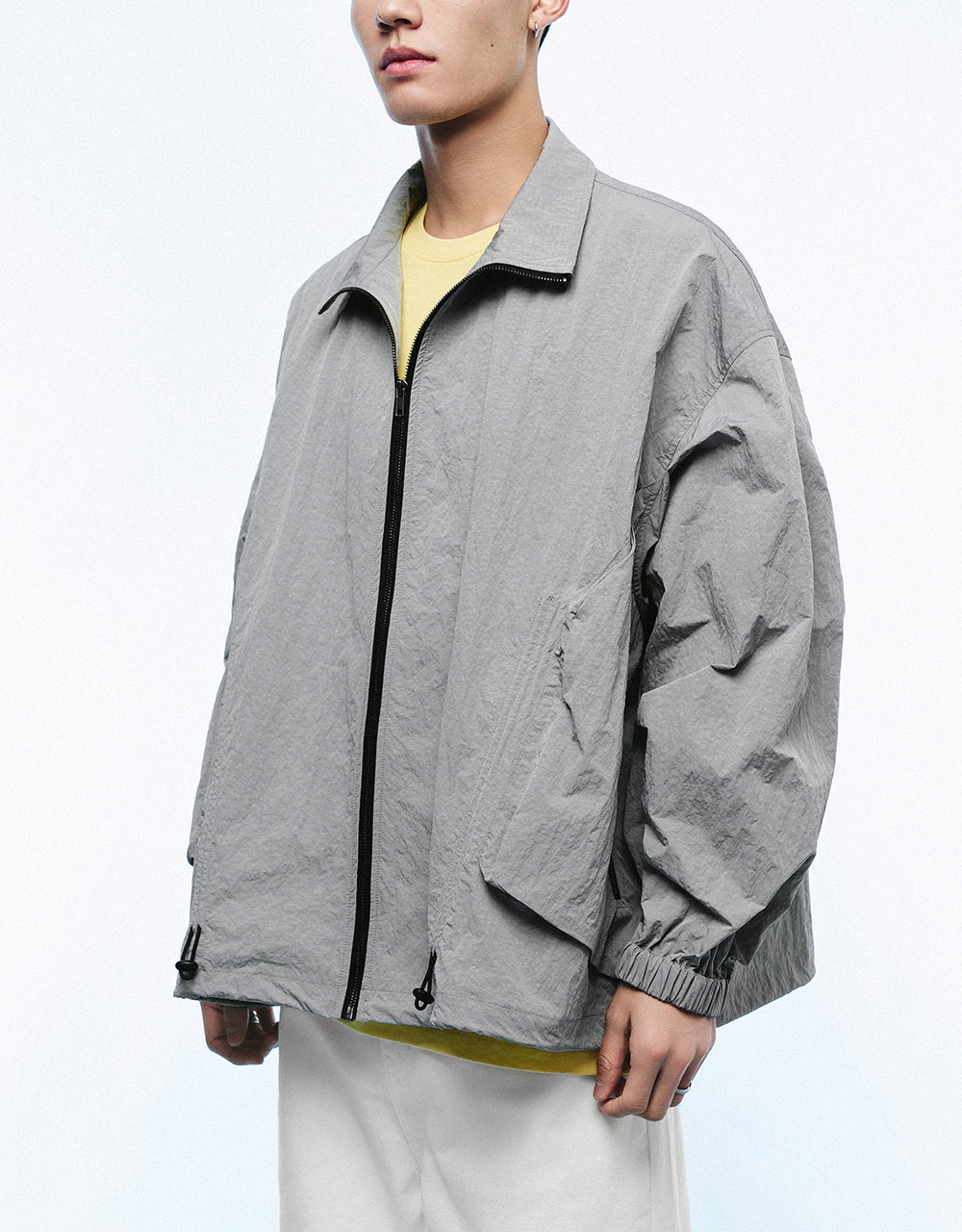 Zipper Front Loose Jacket