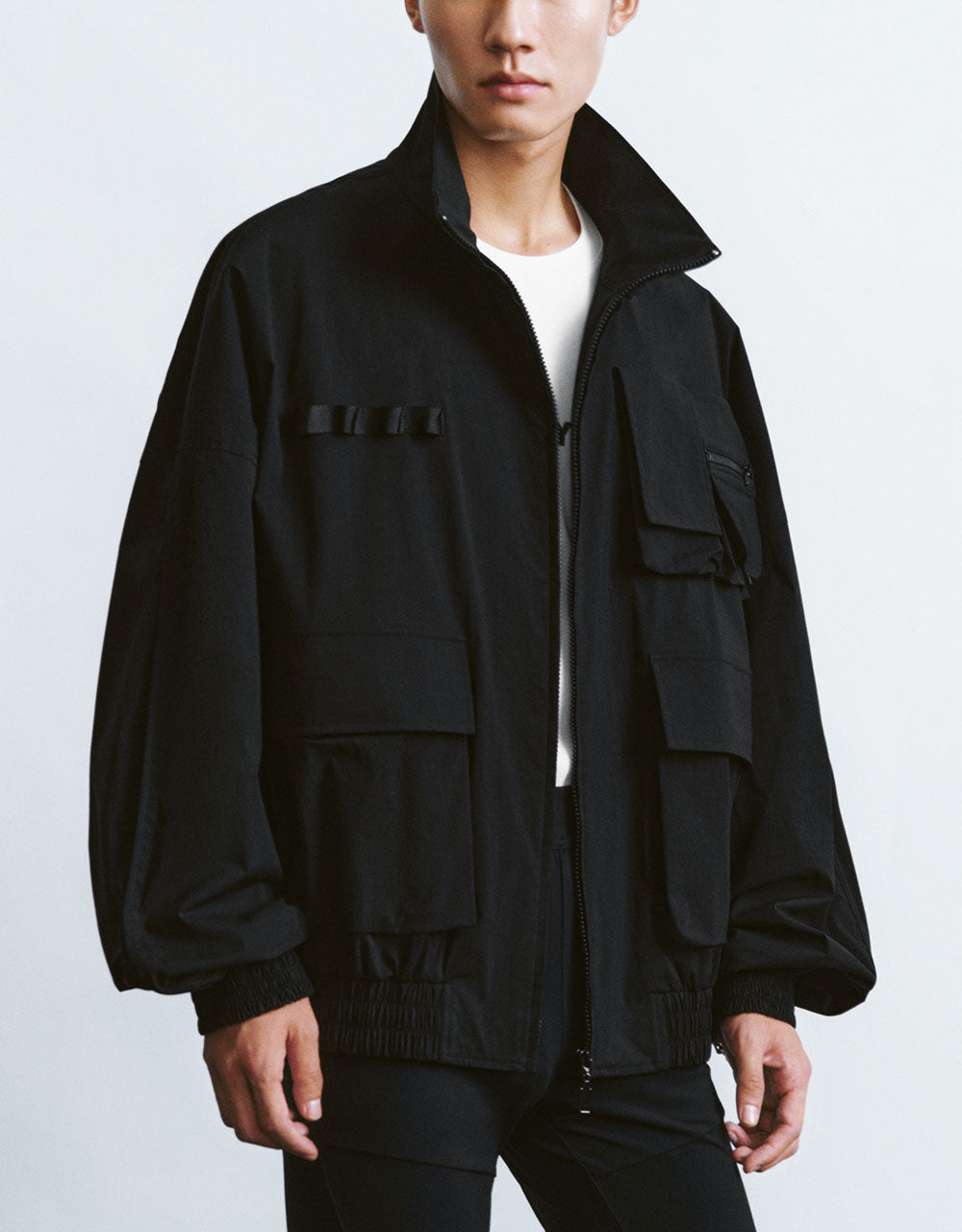 Zipper Front Straight Jacket