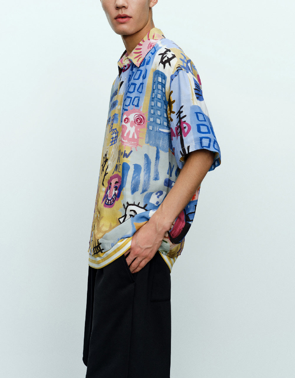 Graffiti Printed Loose Shirt