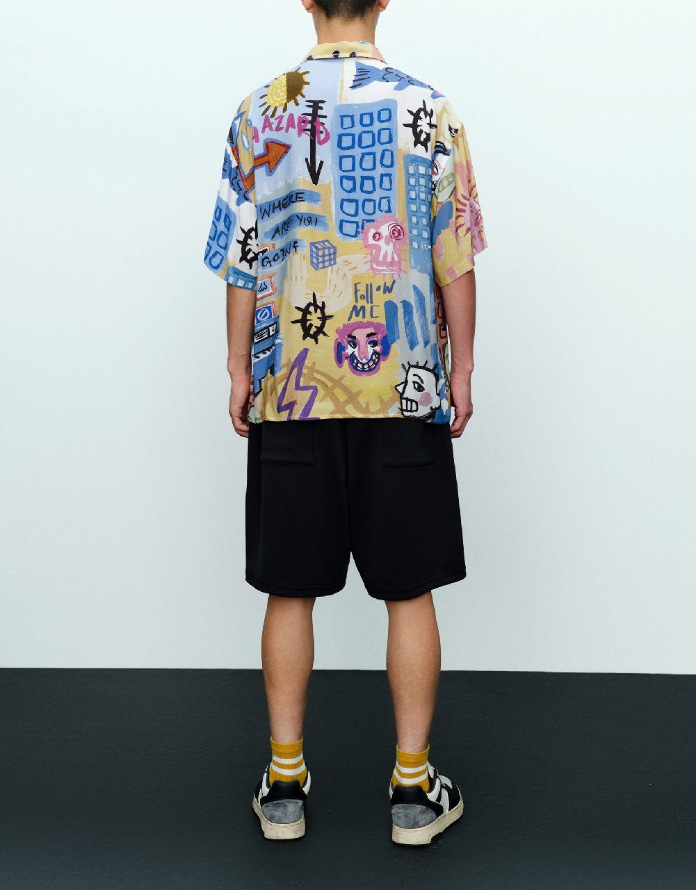 Graffiti Printed Loose Shirt