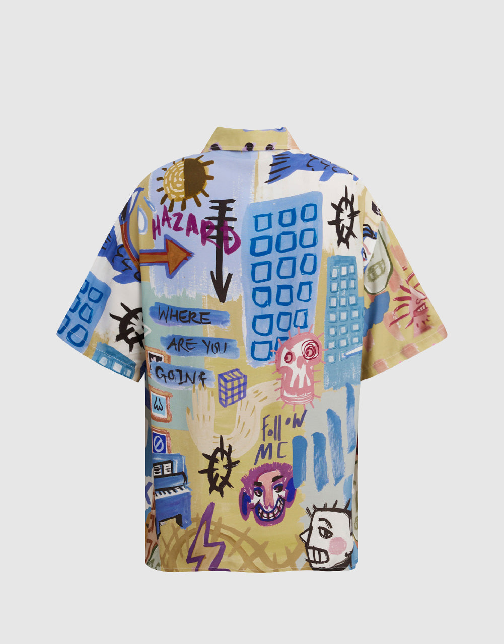 Graffiti Printed Loose Shirt