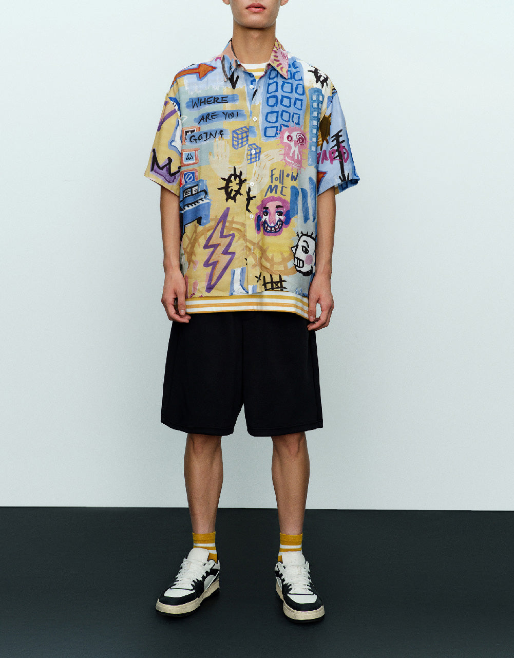 Graffiti Printed Loose Shirt