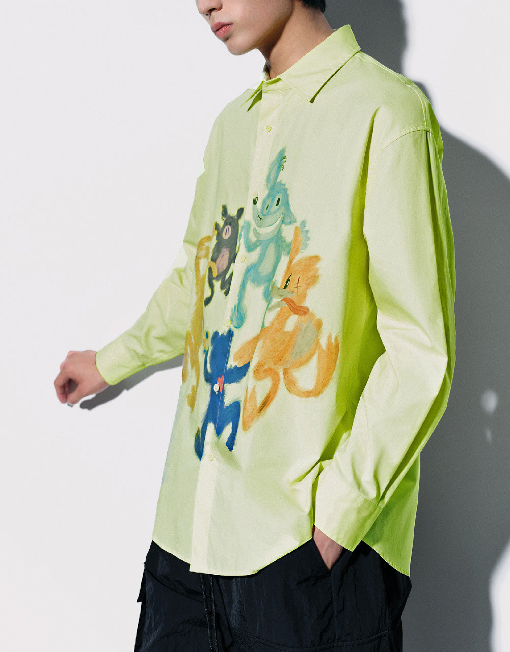 Cartoon Printed Oversized Shirt