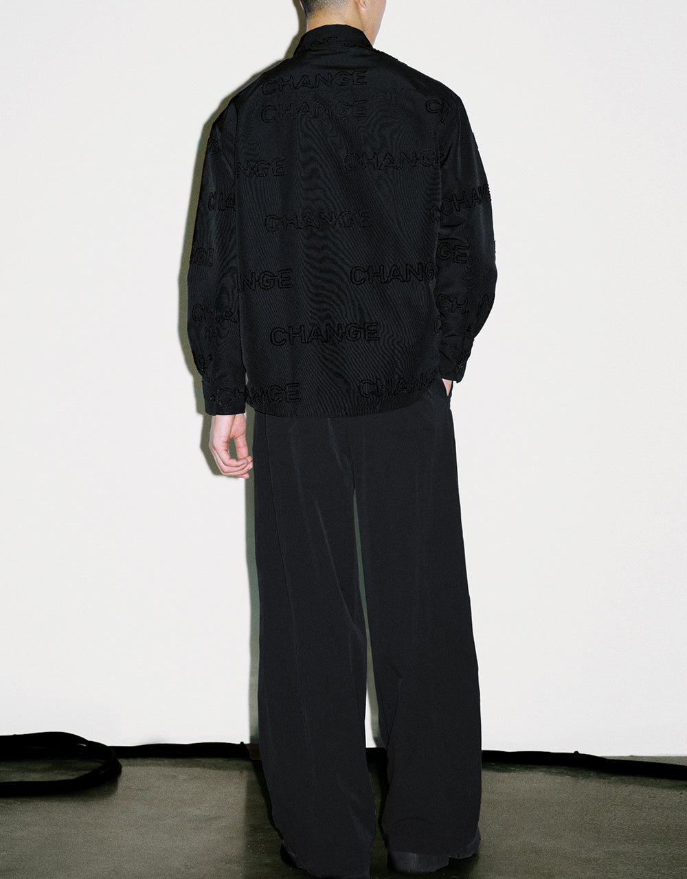 Letter Printed Button Up Oversized Shirt