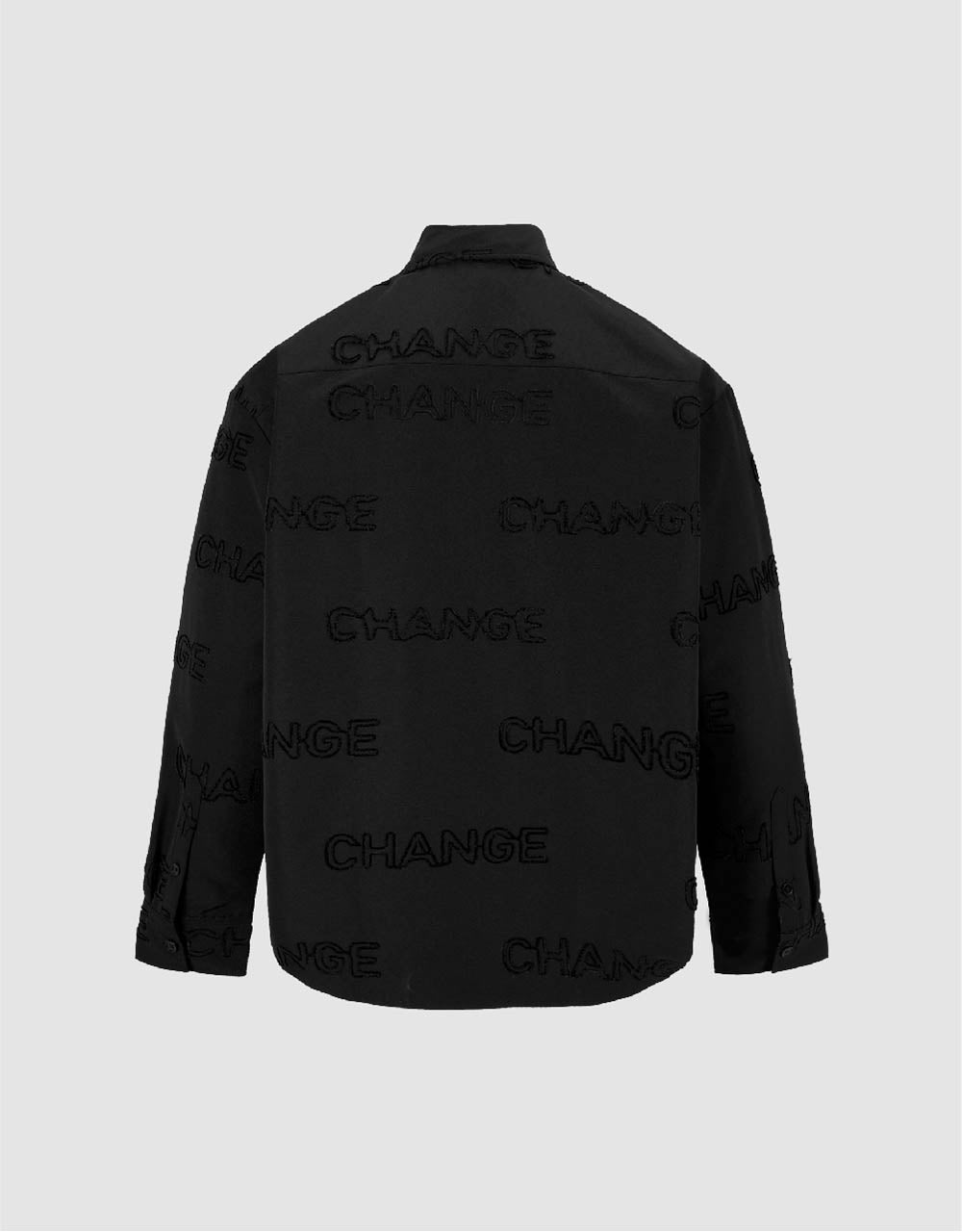 Letter Printed Button Up Oversized Shirt