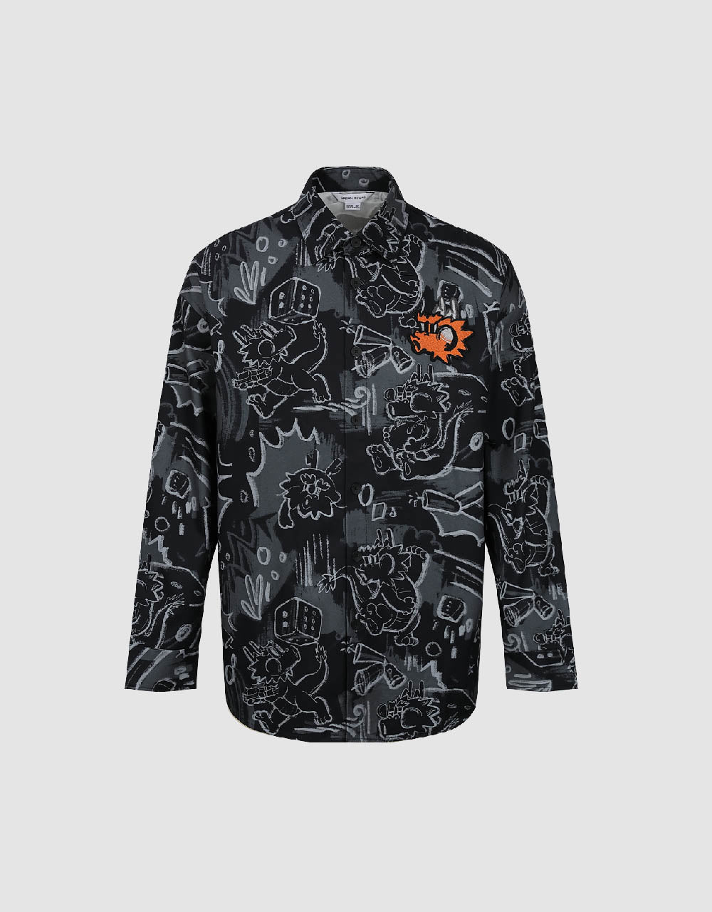 Graffiti Printed Button Up Loose Shirt