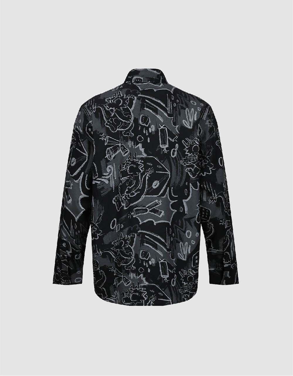 Graffiti Printed Button Up Loose Shirt