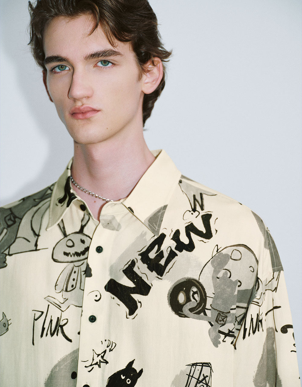 Cartoon Printed Oversized Shirt