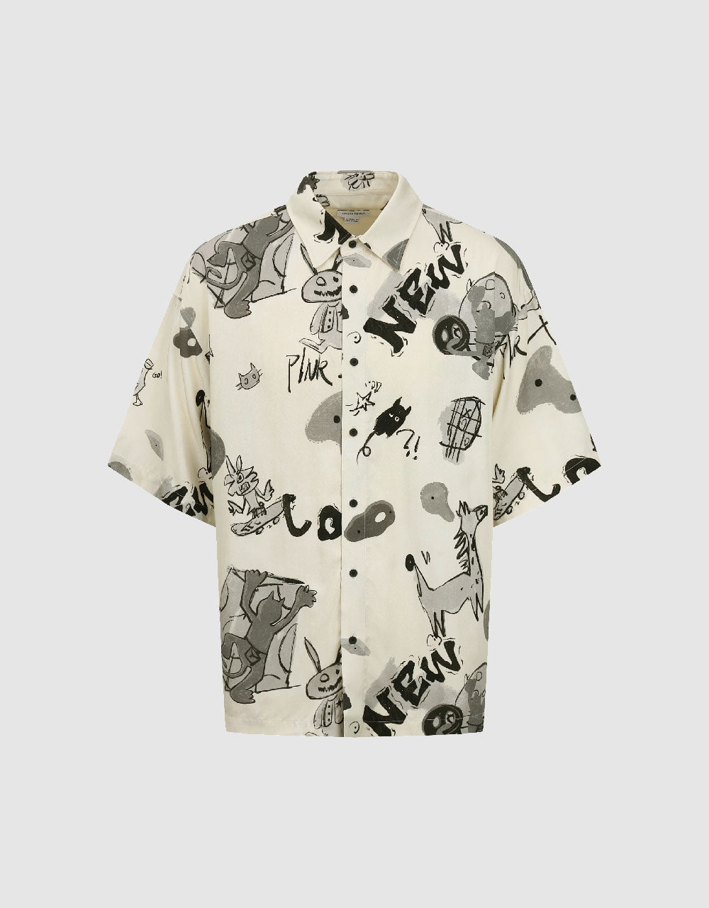 Cartoon Printed Oversized Shirt