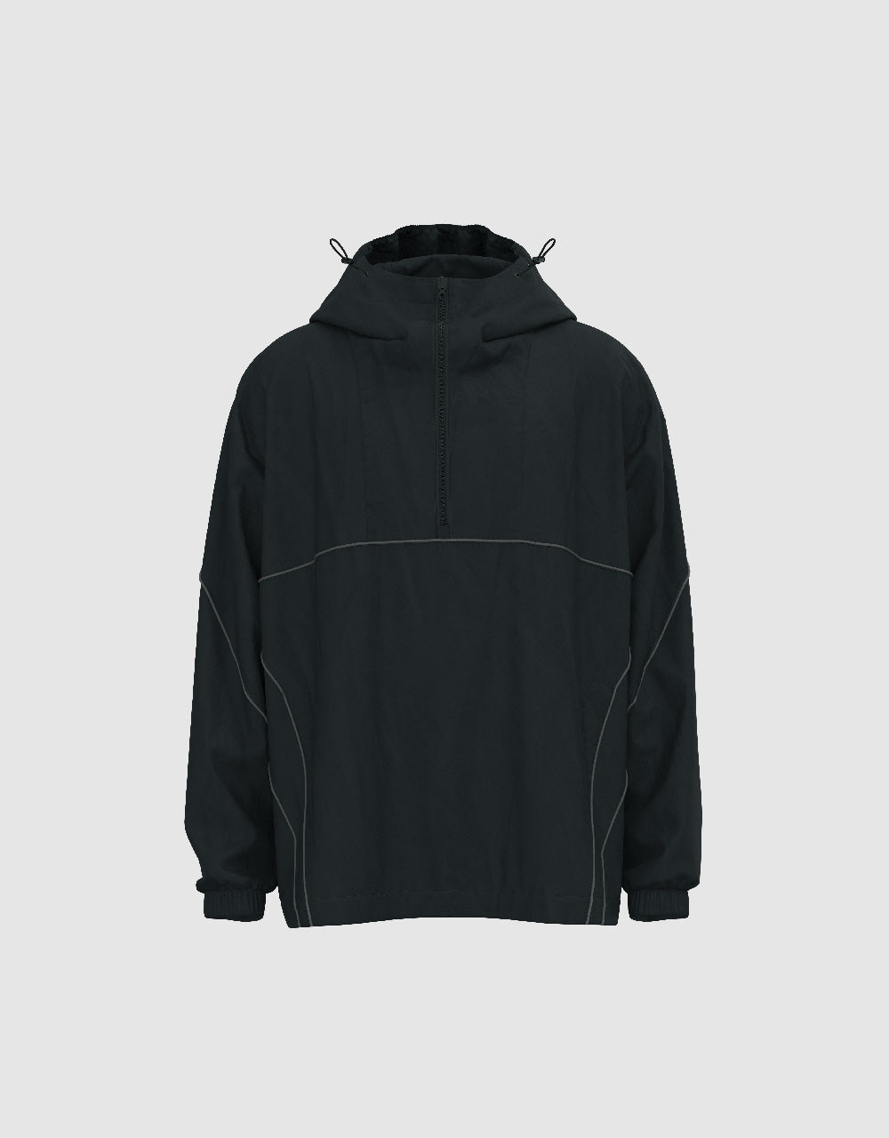 Zip Half Placket Hooded Overhead Shirt