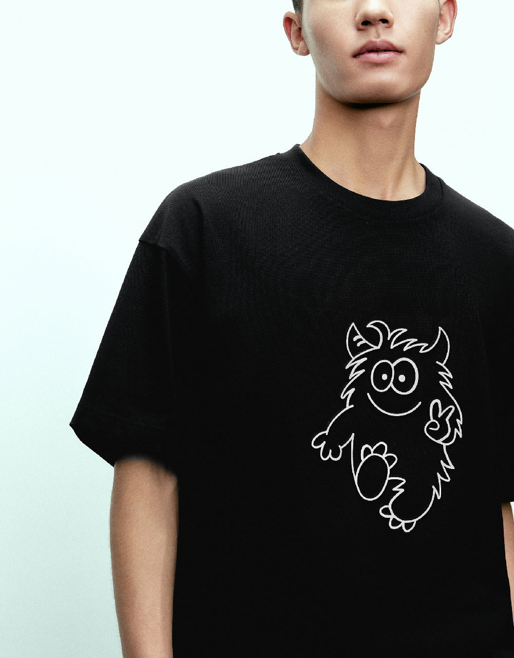 Monster Printed Crew Neck T-Shirt