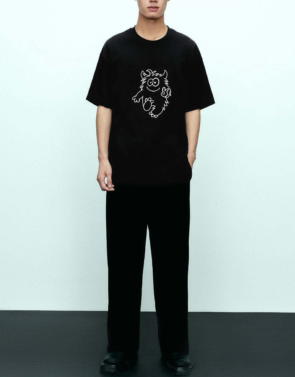 Monster Printed Crew Neck T-Shirt