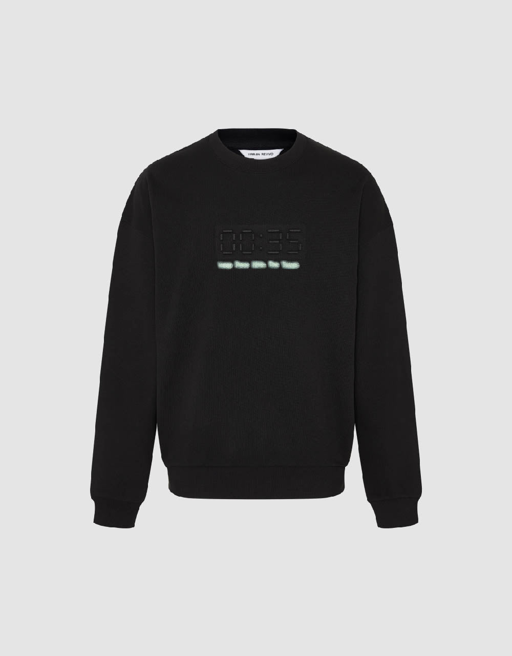 Timer Embossed Crew Neck Sweatshirt