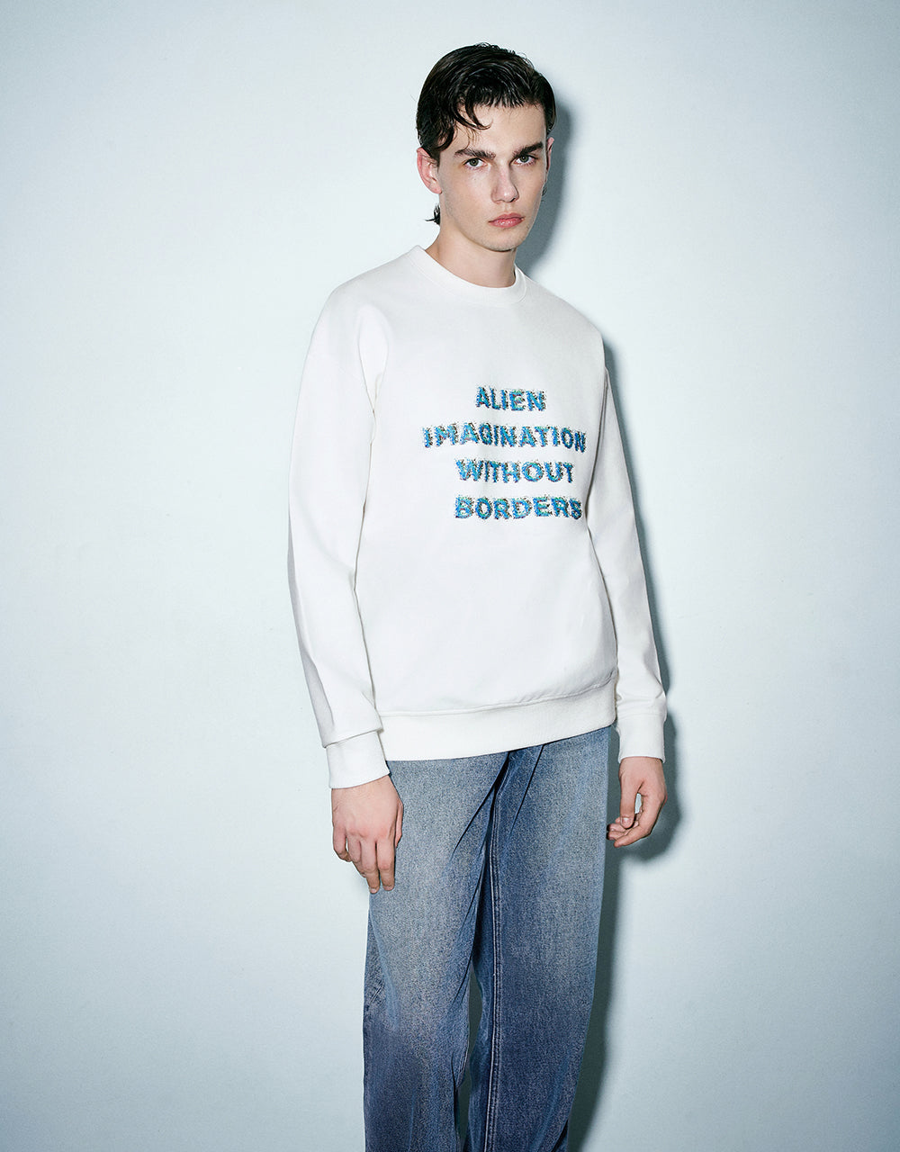 Letter Printed Crew Neck Sweatshirt