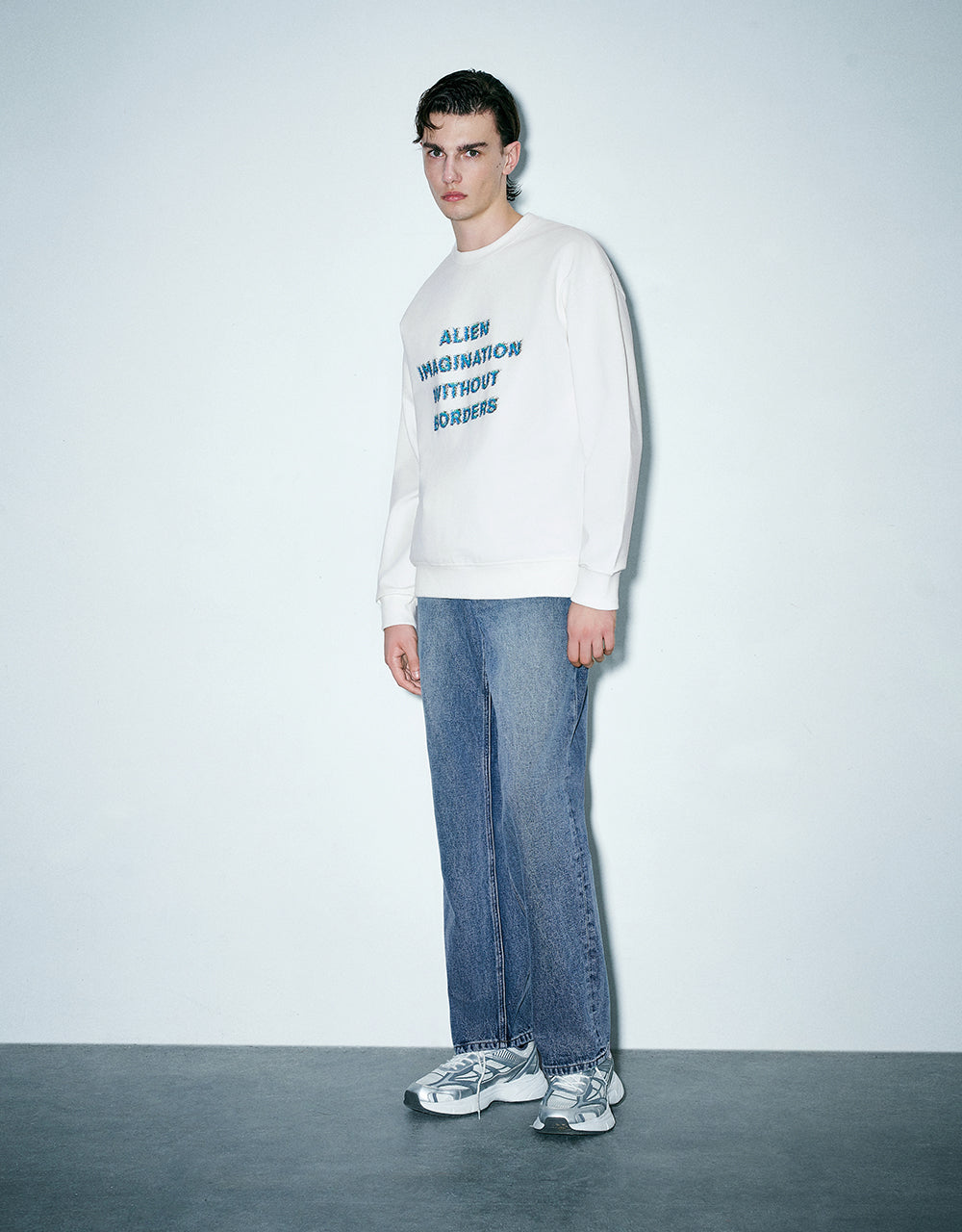 Letter Printed Crew Neck Sweatshirt