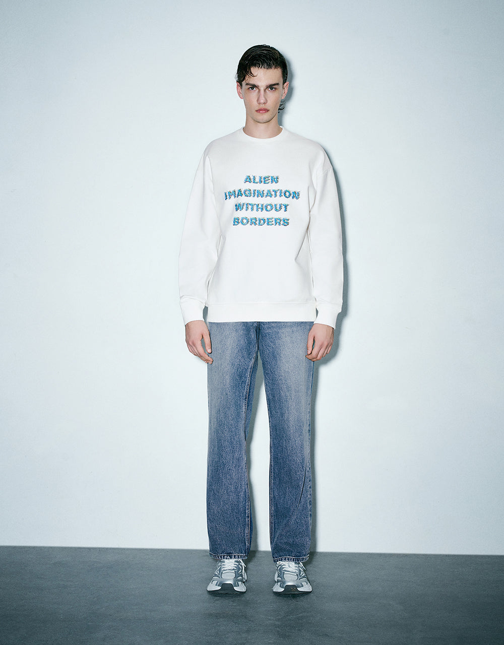 Letter Printed Crew Neck Sweatshirt