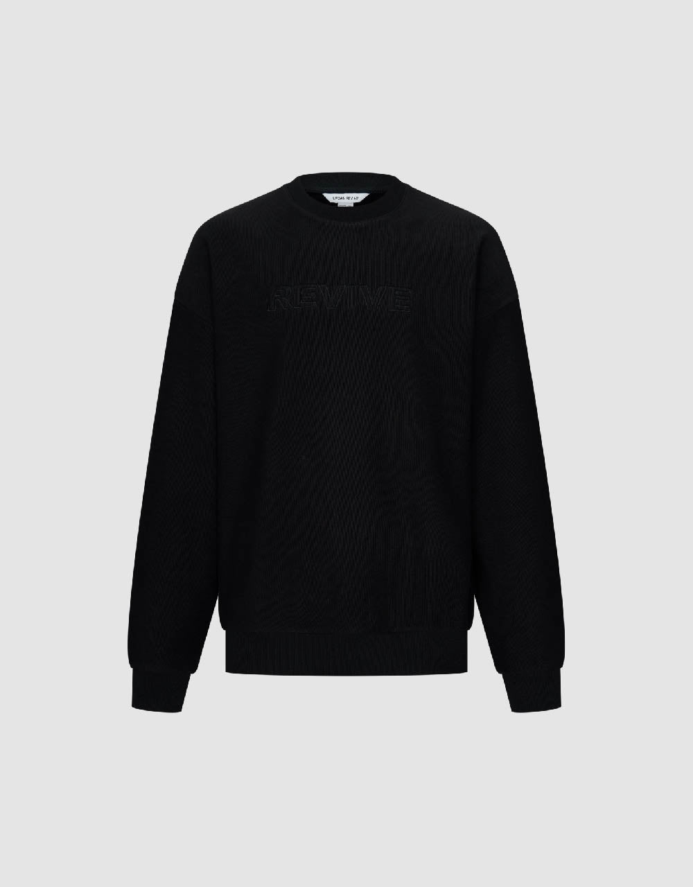 Letter Embossed Crew Neck Sweatshirt