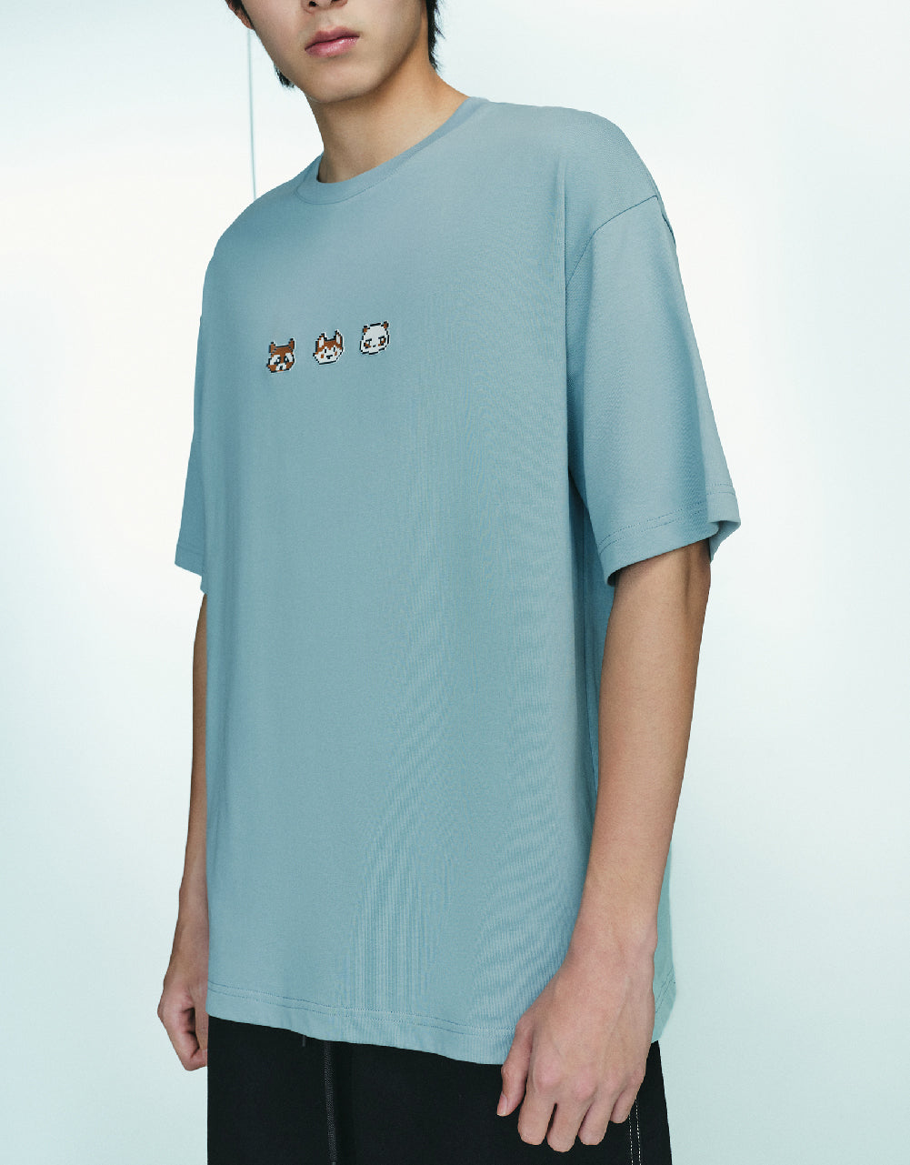 Animal Embossed Crew Neck T-Shirt