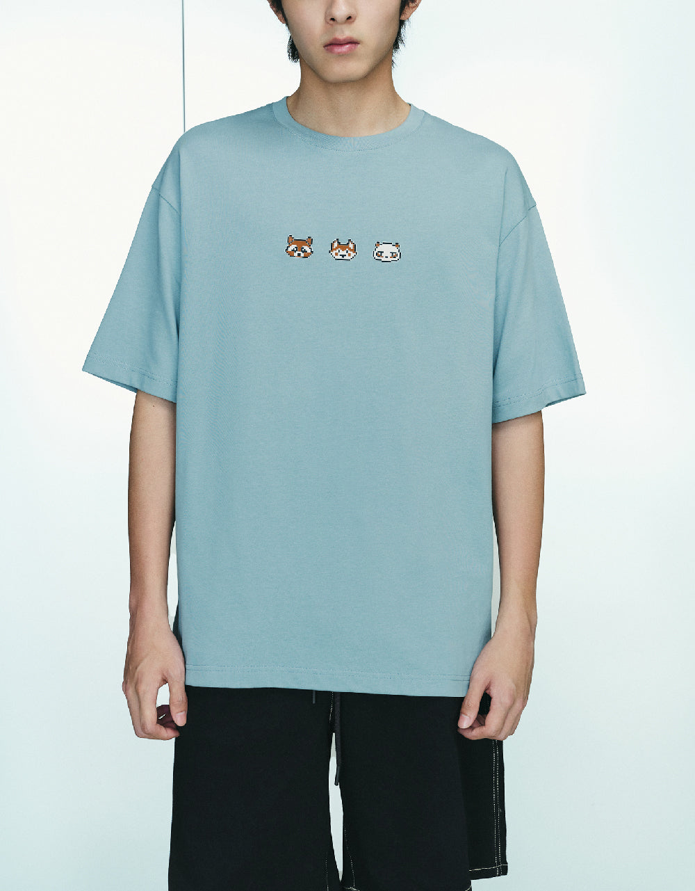 Animal Embossed Crew Neck T-Shirt