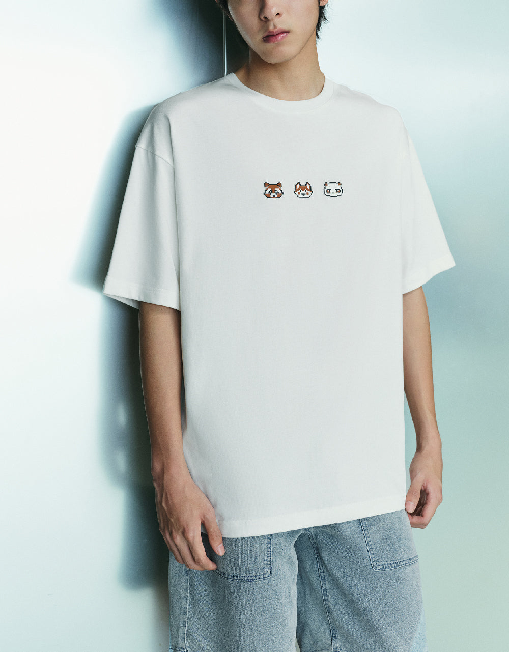 Animal Embossed Crew Neck T-Shirt