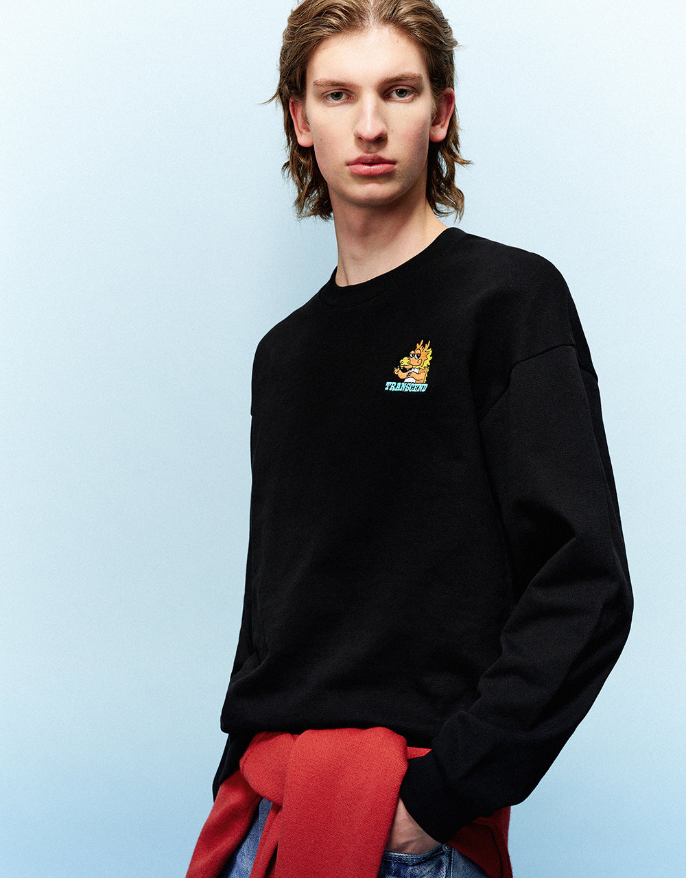 Dragon Embossed Crew Neck Sweatshirt