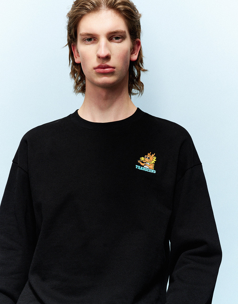 Dragon Embossed Crew Neck Sweatshirt