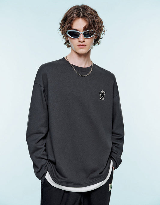 Drop Shoulder Sleeve Crew Neck Sweatshirt