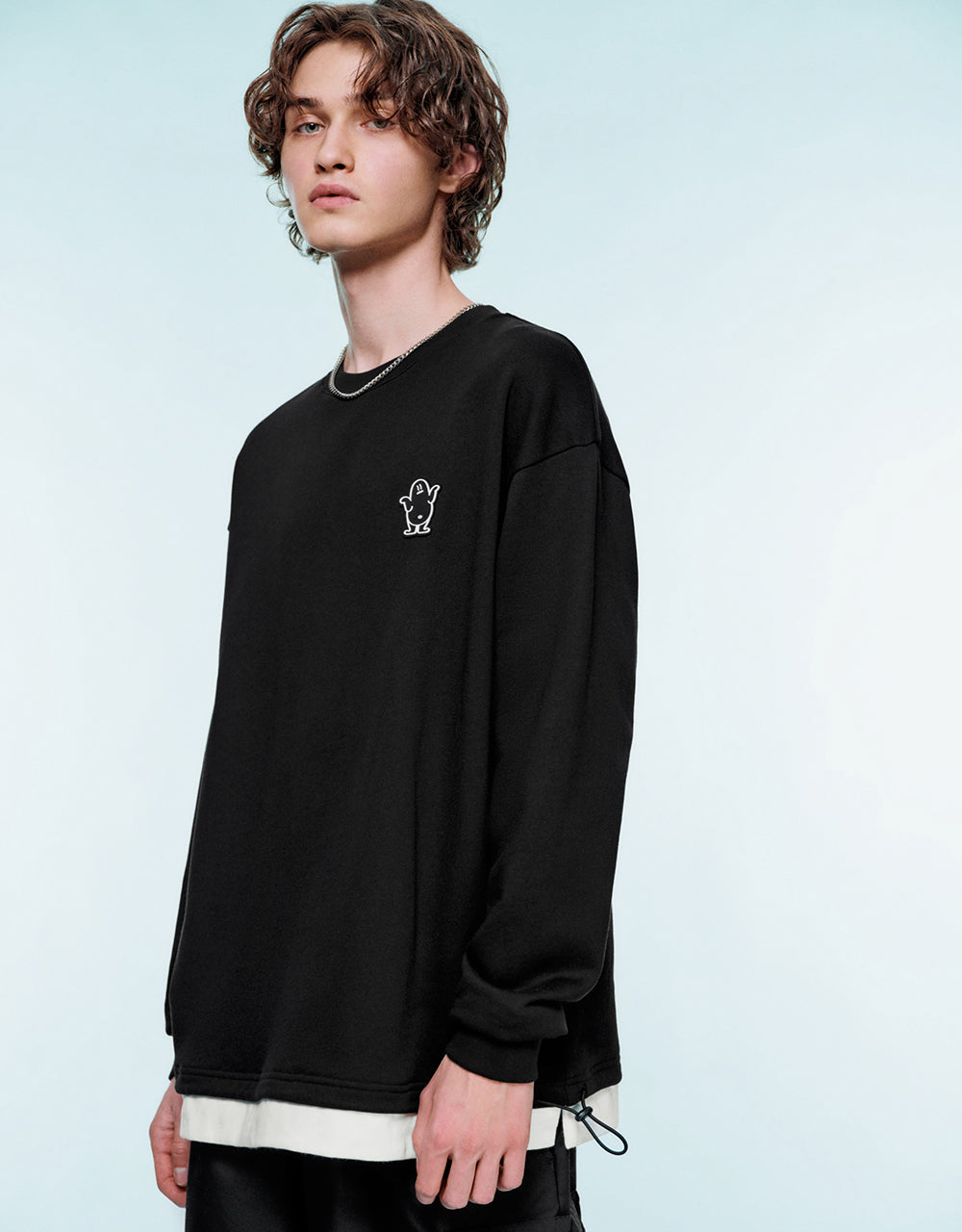 Drop Shoulder Sleeve Crew Neck Sweatshirt