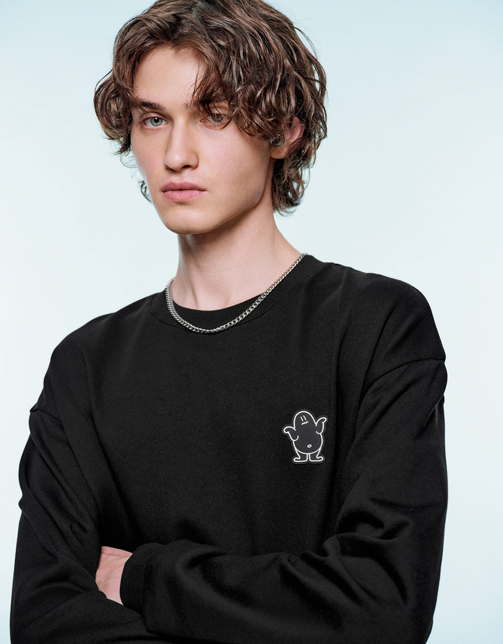 Drop Shoulder Sleeve Crew Neck Sweatshirt