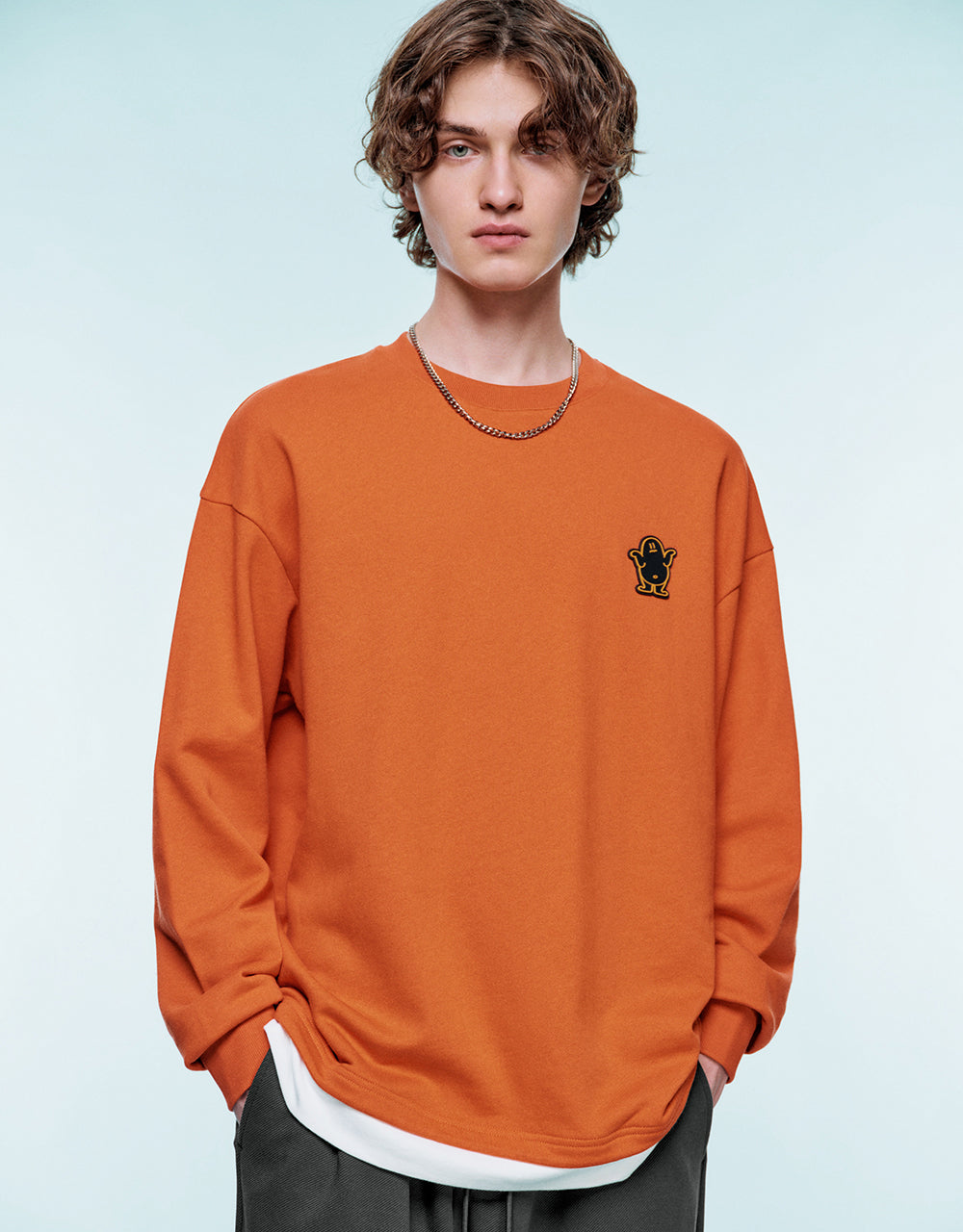 Drop Shoulder Sleeve Crew Neck Sweatshirt