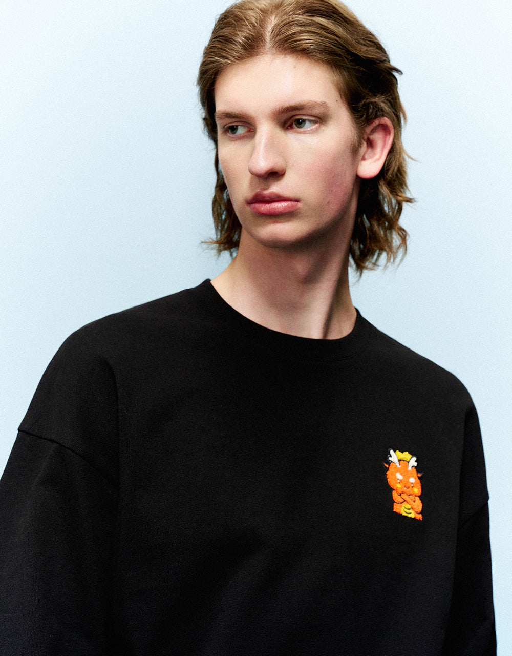 Embossed Crew Neck Sweatshirt