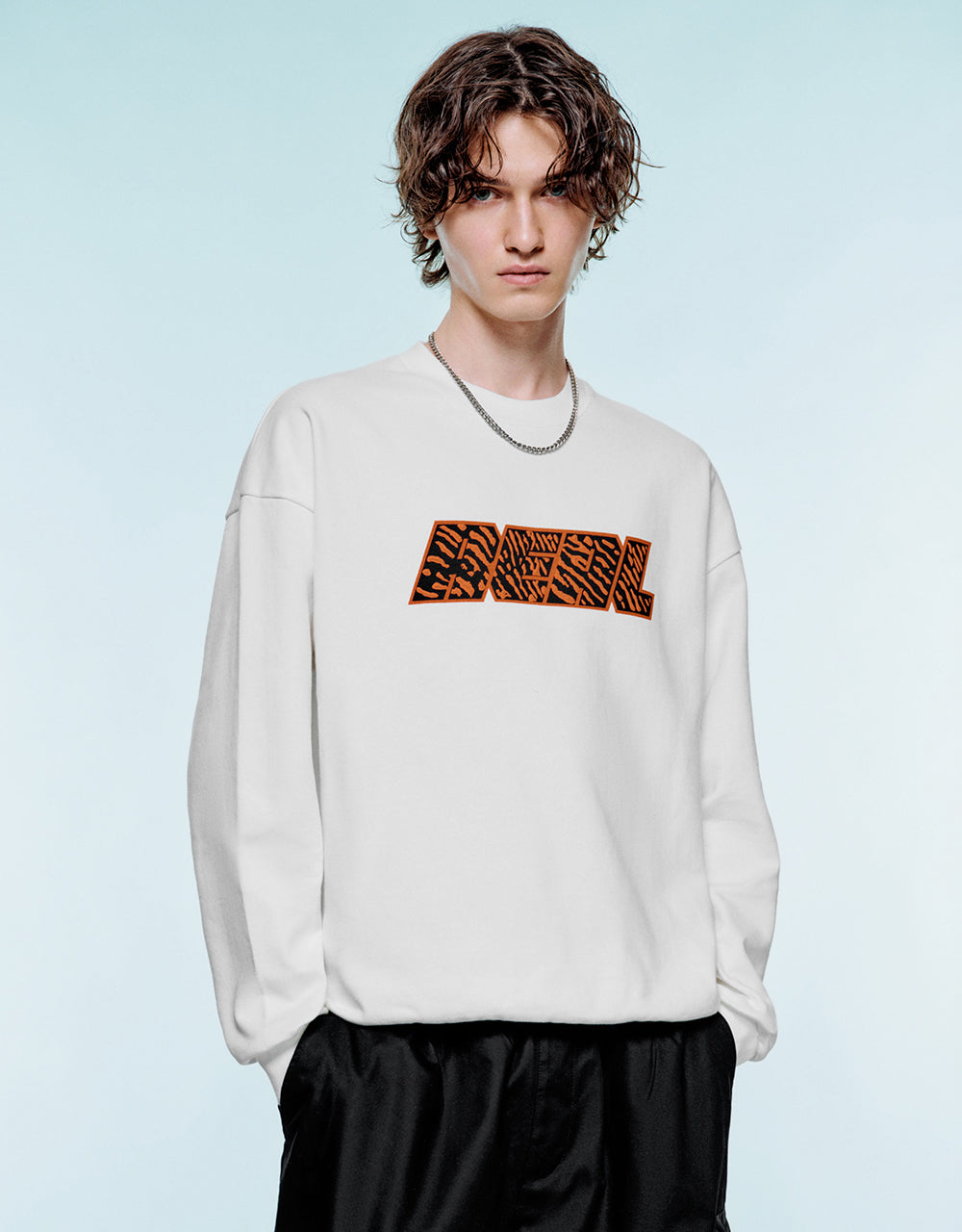 Embossed Crew Neck Sweatshirt