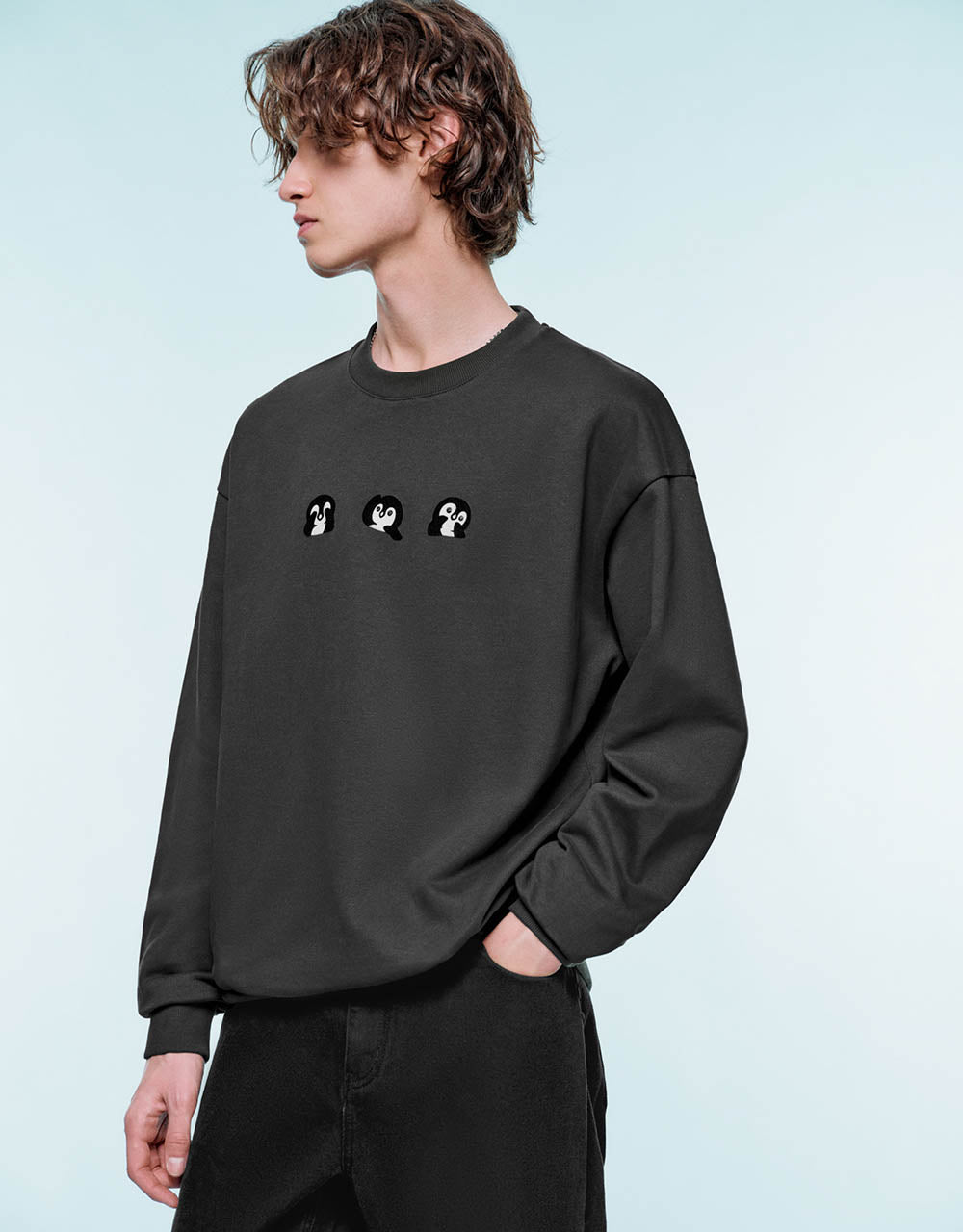 Penguins Printed Crew Neck Sweatshirt