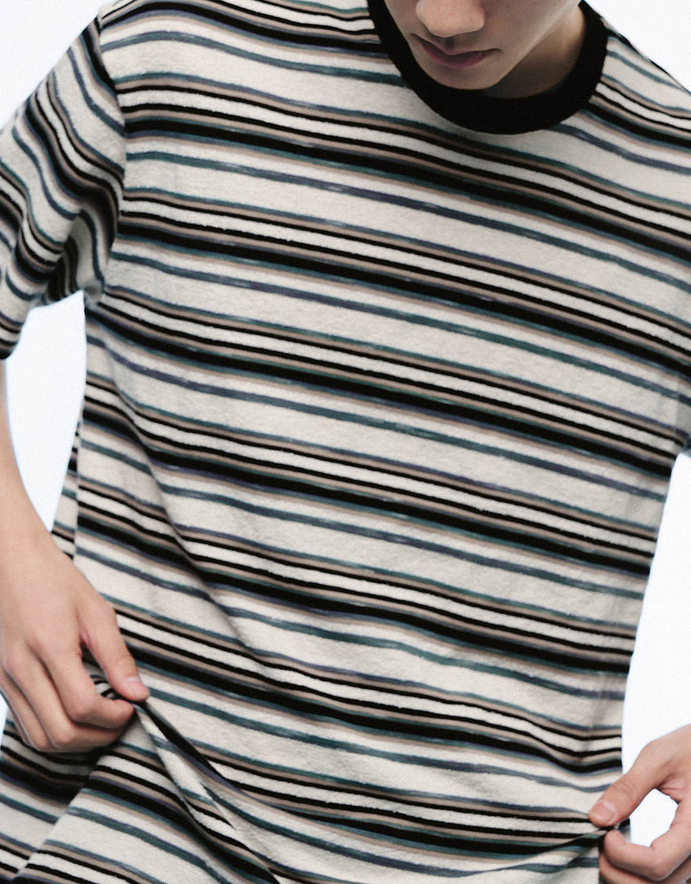 Striped Crew Neck Loose T-Shirt