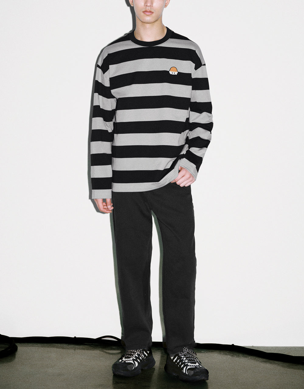 Striped Crew Neck Knitted T-Shirt