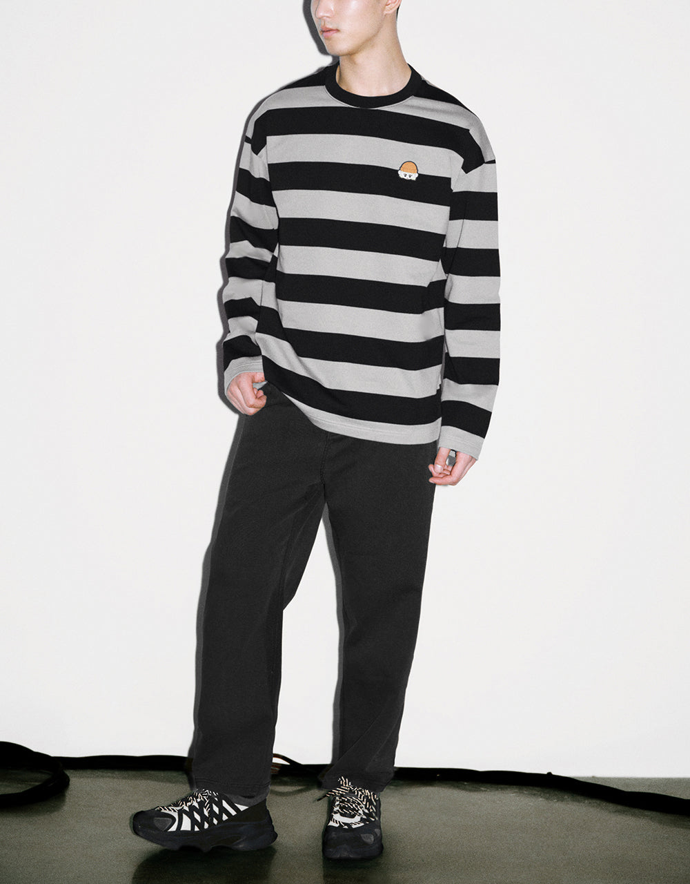 Striped Crew Neck Knitted T-Shirt