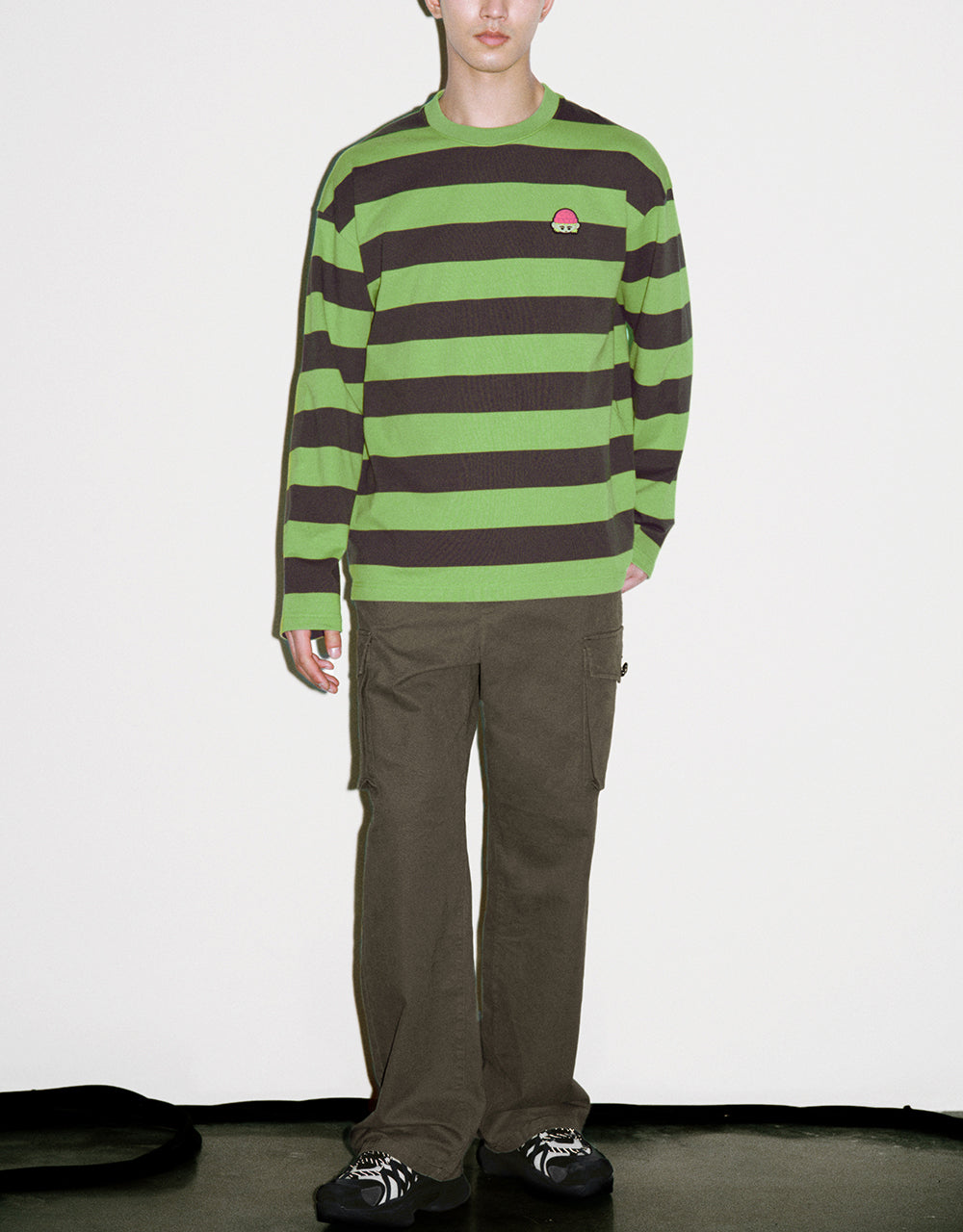 Striped Crew Neck Knitted T-Shirt